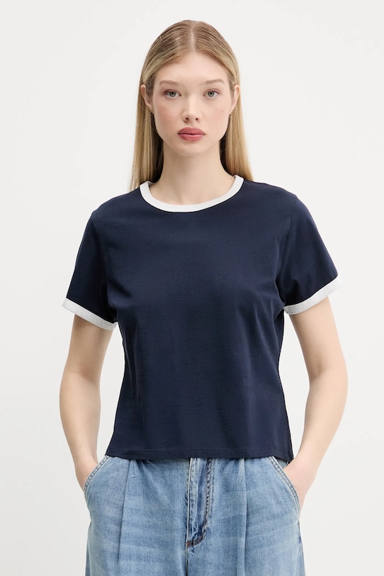 

Хлопковая футболка Abercrombie & Fitch, темно-синий