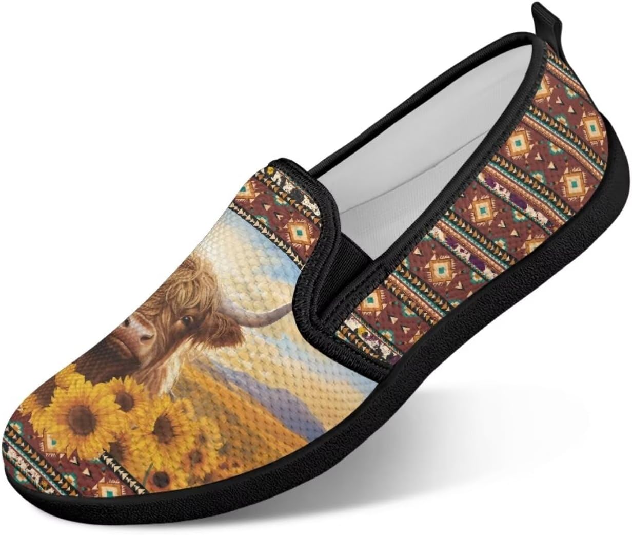 

Мужские прогулочные кроссовки без шнурков, удобные, модные, повседневные кроссовки, дышащая сетка, для фитнеса и тренировок, легкие, размеры США 4-9 Twousenru, Africa Tribe Strips & Cow