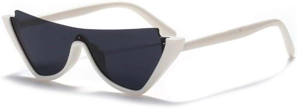 

Солнцезащитные очки «кошачий глаз» для женщин и мужчин, ретро-стиль, полуободковые солнцезащитные очки, женские очки с защитой от УФ-излучения UV400 для активного отдыха generic, White Grey