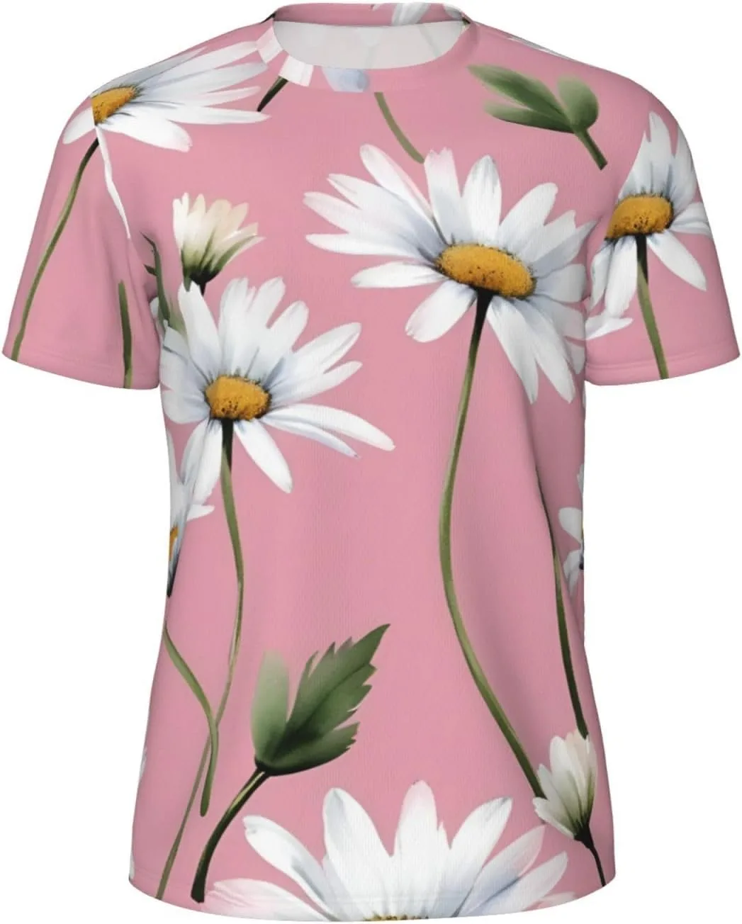 

Футболка мужская летняя с коротким рукавом, легкая и дышащая, с принтом Spring Daisy Flowers SDFHU