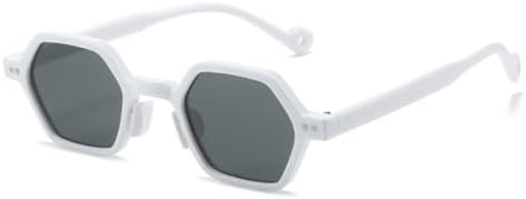 

Модные солнцезащитные очки Polygon для женщин, маленькая оправа, разноцветные, винтажные солнцезащитные очки для мужчин и женщин с защитой от УФ-излучения UV400 MTZJH, White-black