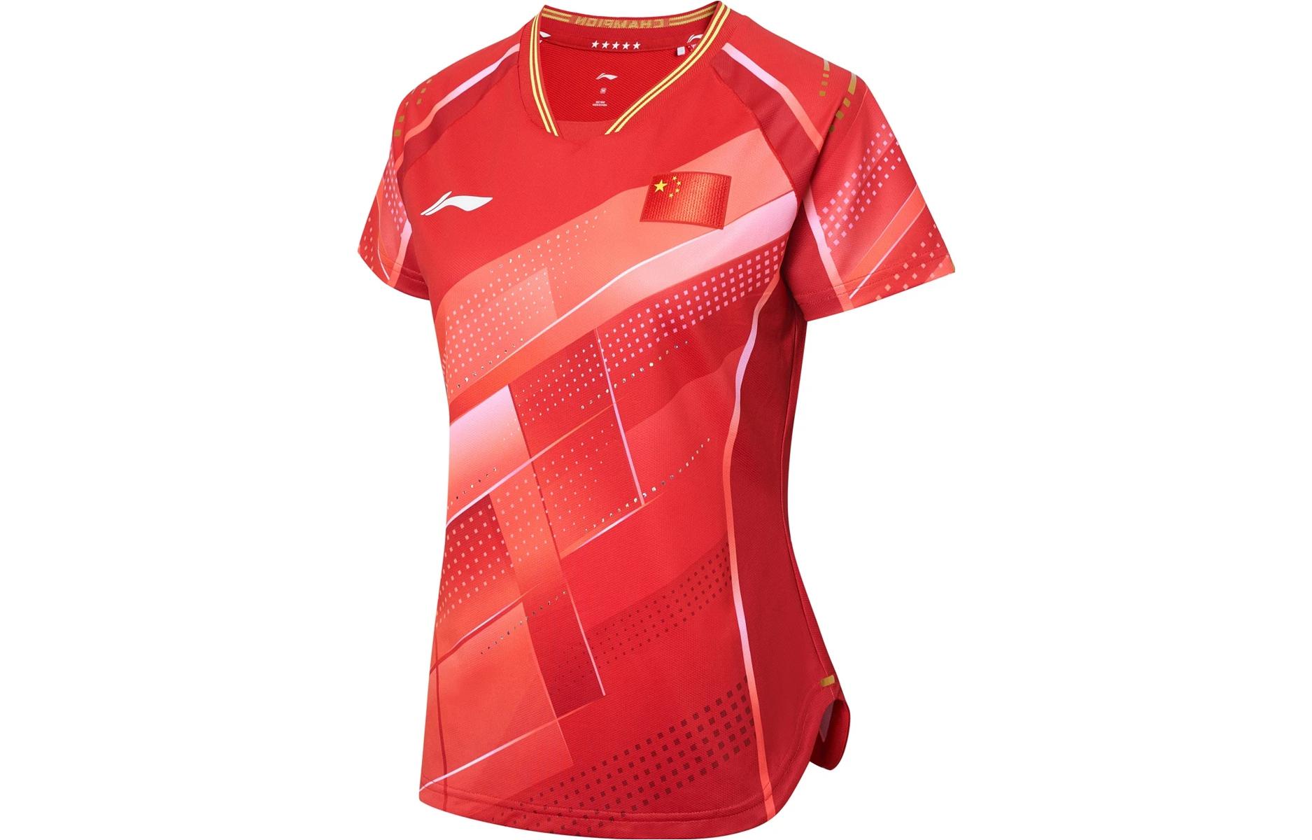 

LINING Футболка для настольного тенниса женская total cherry red