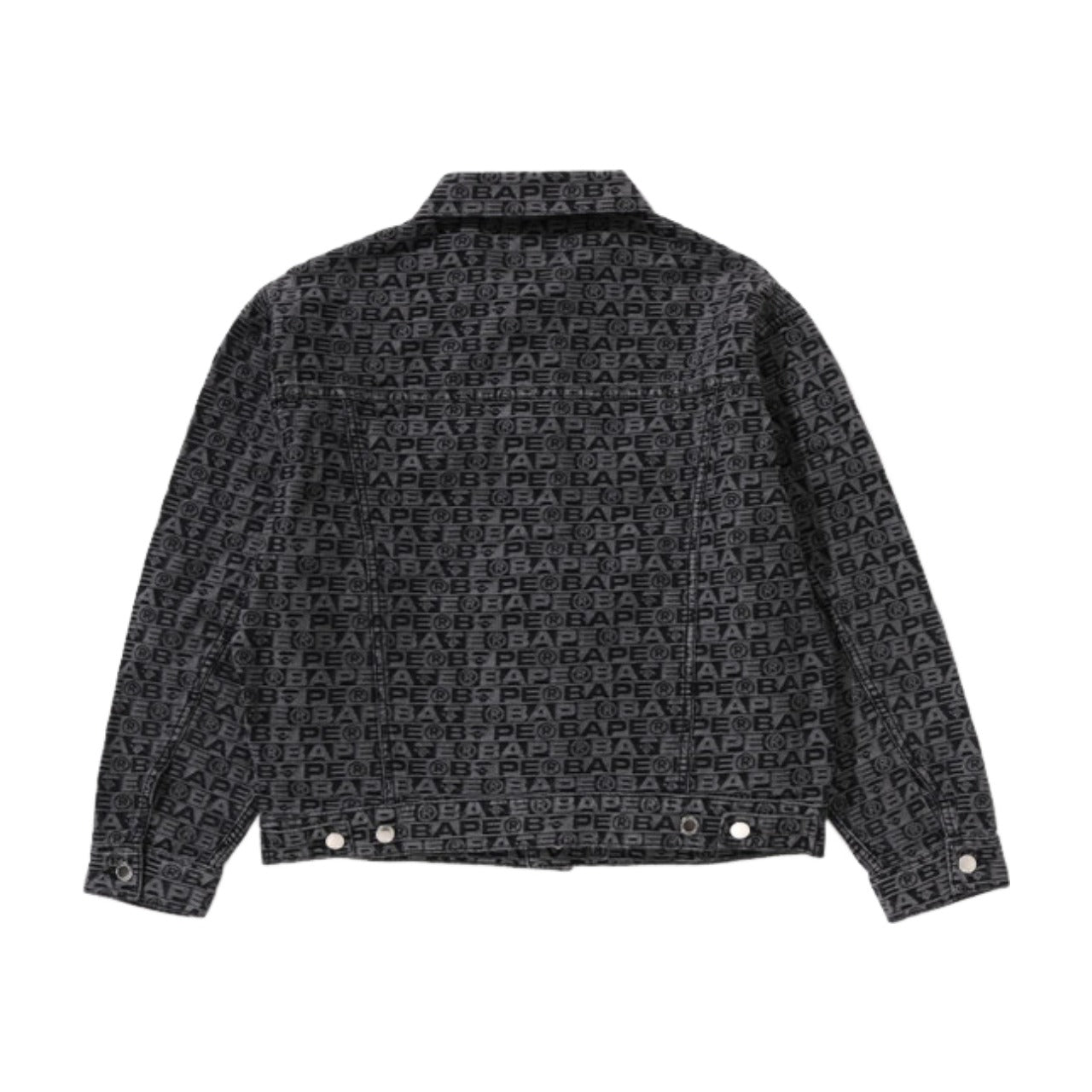 Джинсовая куртка-тракер A Bathing Ape Lux Sport Pattern Jacquard 13OZ из жаккардовой ткани, цвет «черный» — фото 2
