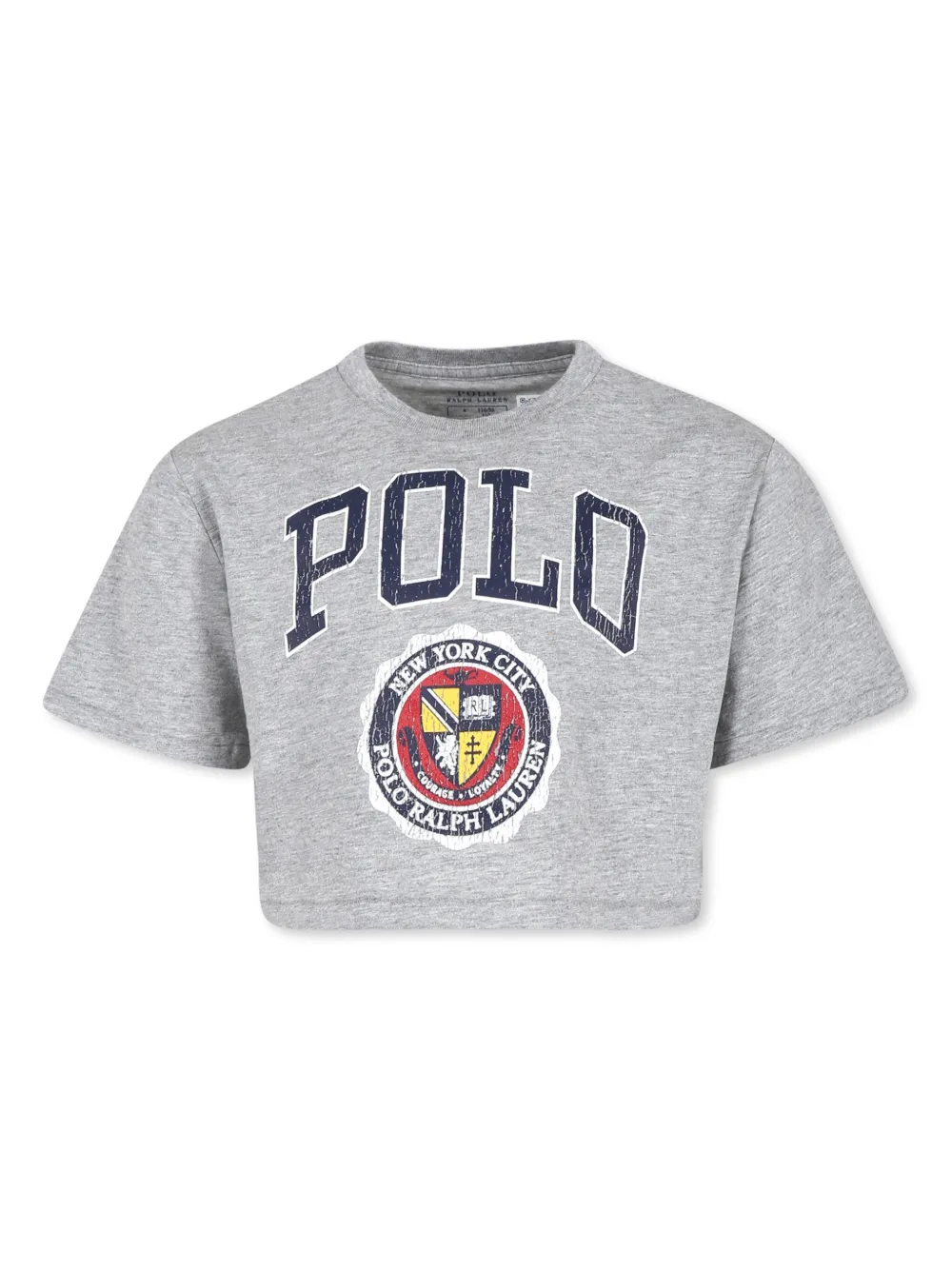 

Укороченная футболка с логотипом POLO RALPH LAUREN KIDS, серый