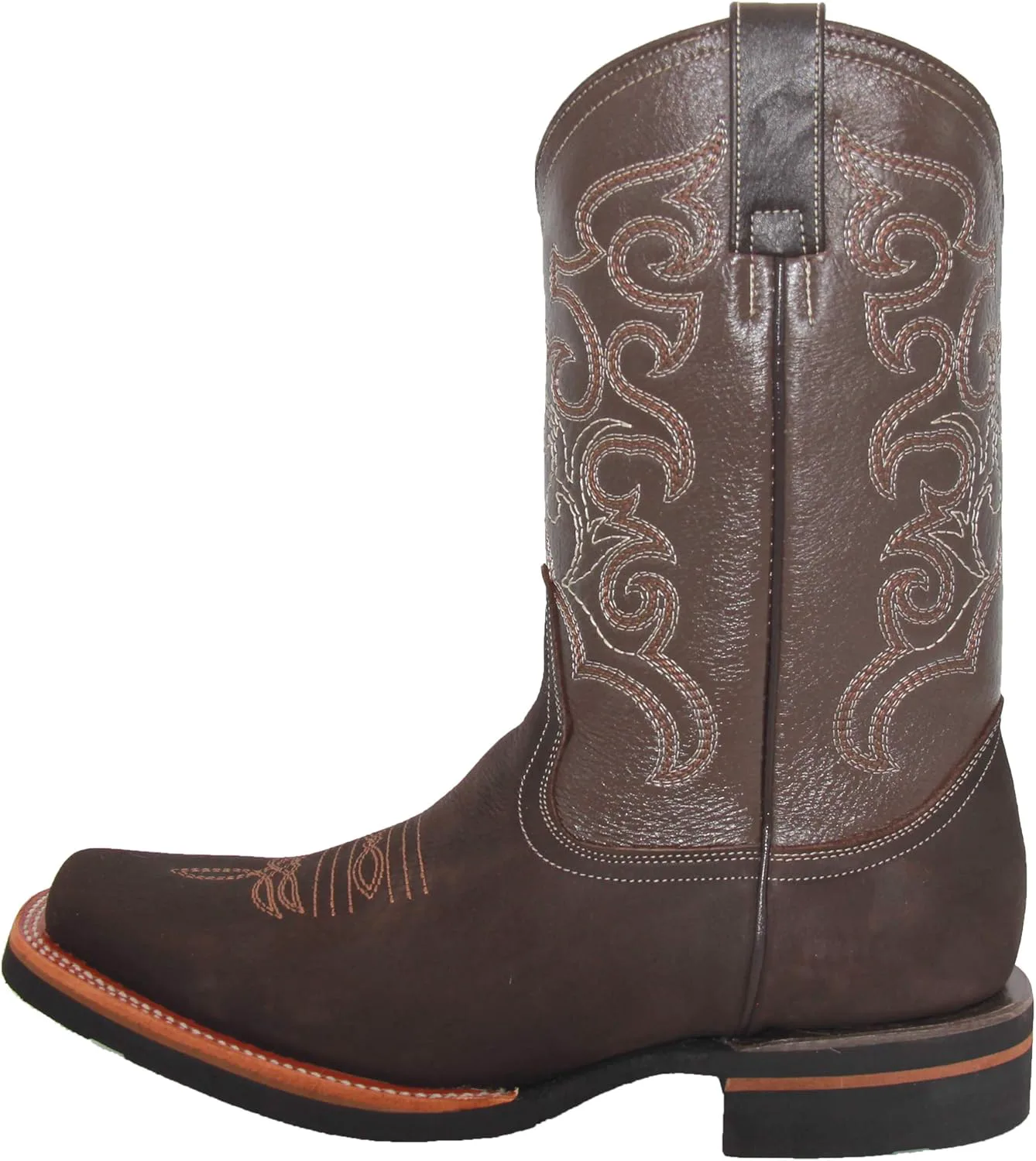 

Мужские кожаные ковбойские сапоги с квадратным носком для родео Generic