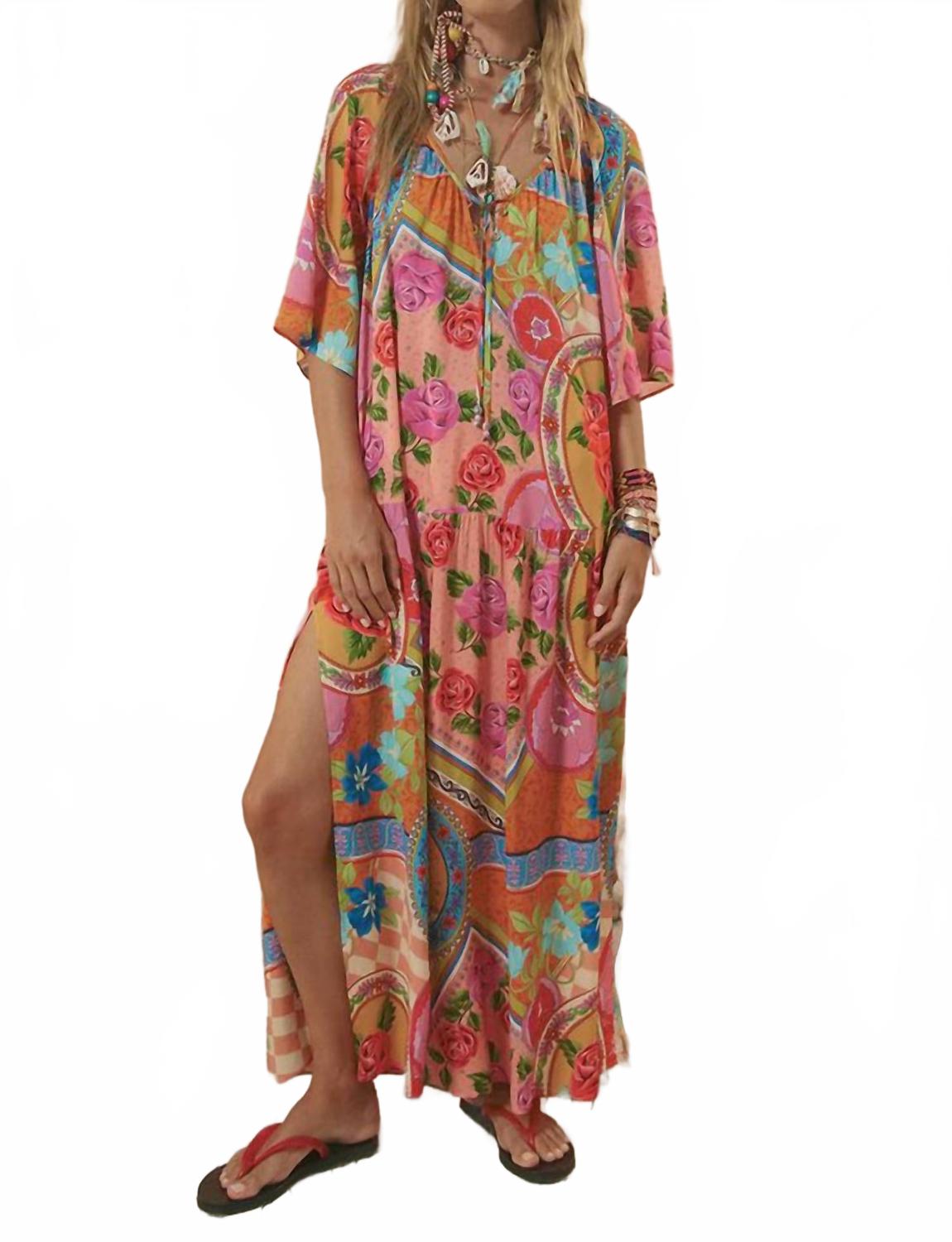 

SPELL Платье Афродиты с цветочным узором в розовых тонах