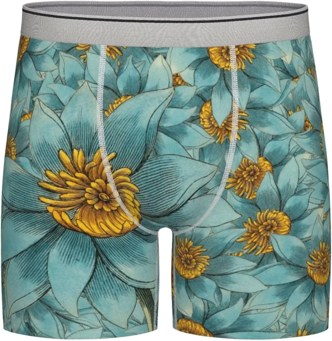 Боксеры с цветочным узором, Light Grey