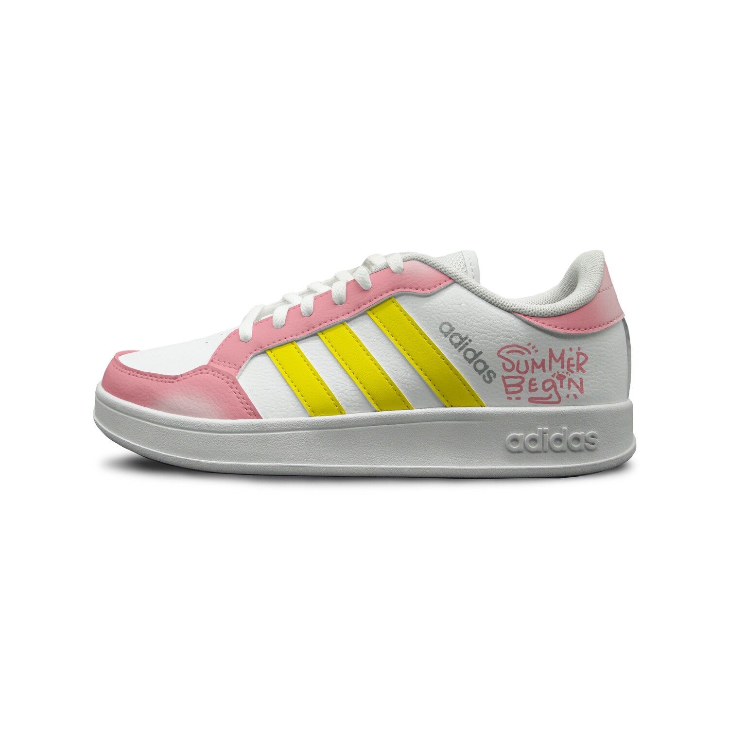 

Кроссовки Adidas Neo Breaknet Skateboarding, белый/розовый/желтый