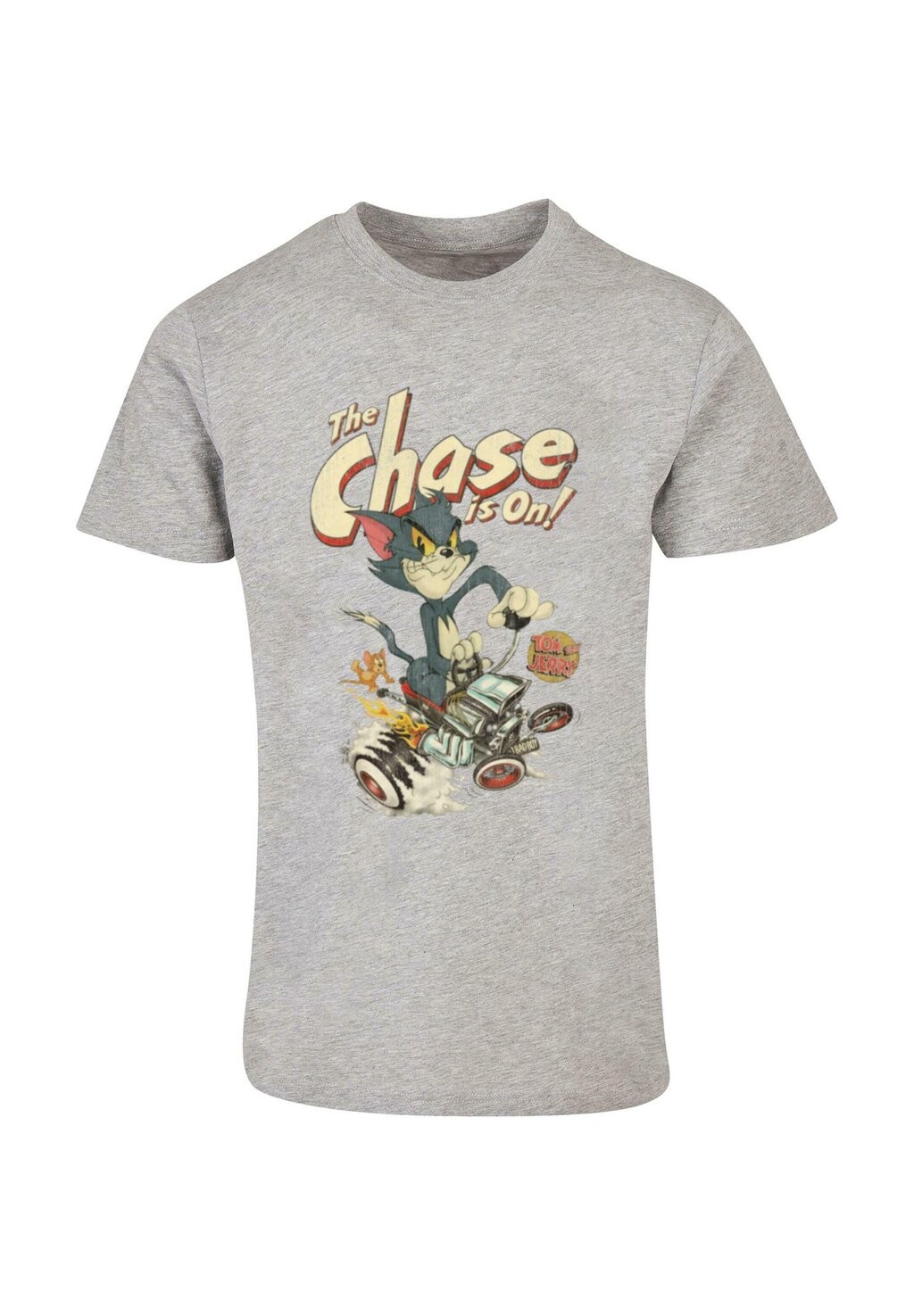 

Футболка с принтом TOM AND JERRY THE CHASE IS ON ABSOLUTE CULT, светло-серый