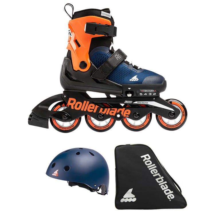 

RollerBlade Детские роликовые коньки с регулируемым размером, Midnight Blue Warm Orange (Premium Set B), размер M (33-36.5 см)