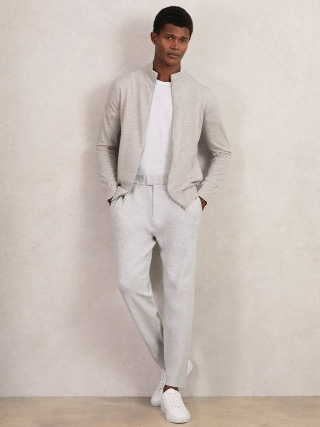 

Кардиган на молнии Hampshire из мериносовой шерсти Reiss, Wicker Brown Melange