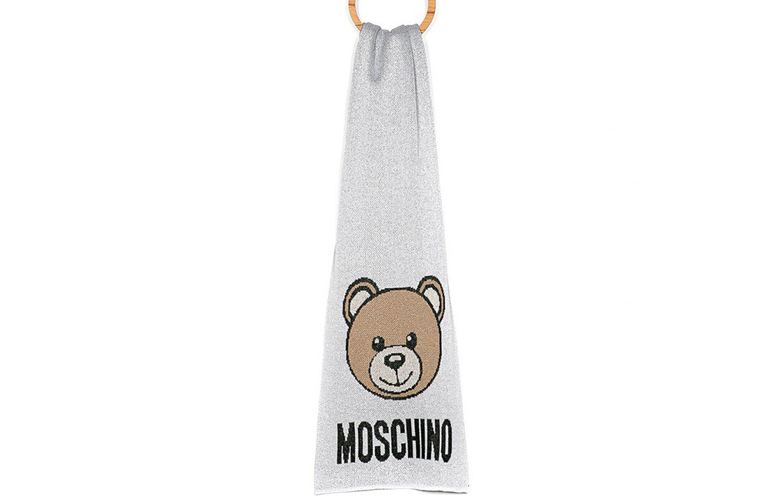 

MOSCHINO Вязаный шарф унисекс серый, Gray