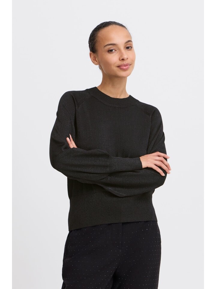 

Пуловер b.young Strickpullover BYMOBBE JUMPER - 20815891 strickpullover mit Puffärmeln, черный