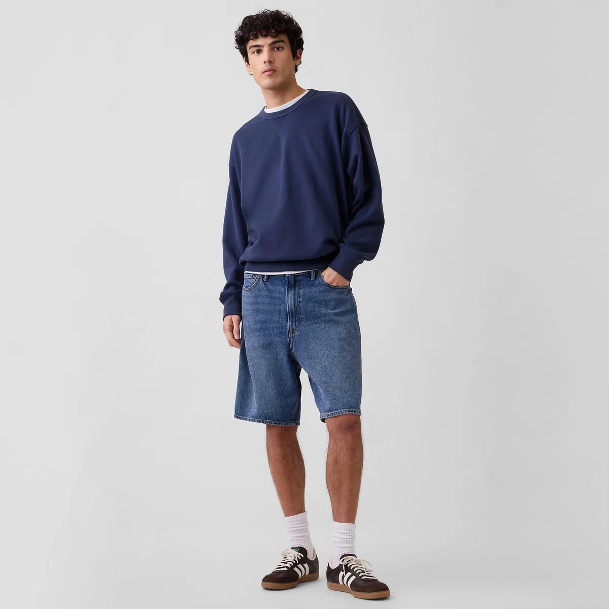 Джинсовые шорты Men's Medium Washed Moderate GAP — фото 4