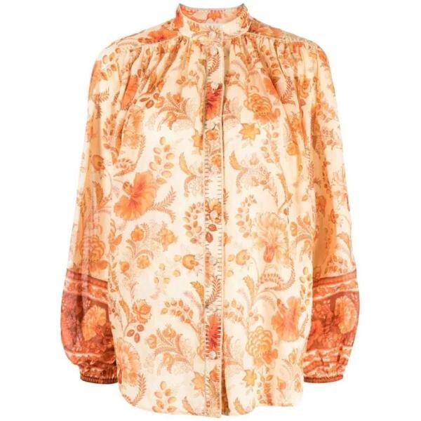 

Футболка junie floral-print blouse Zimmermann, оранжевый