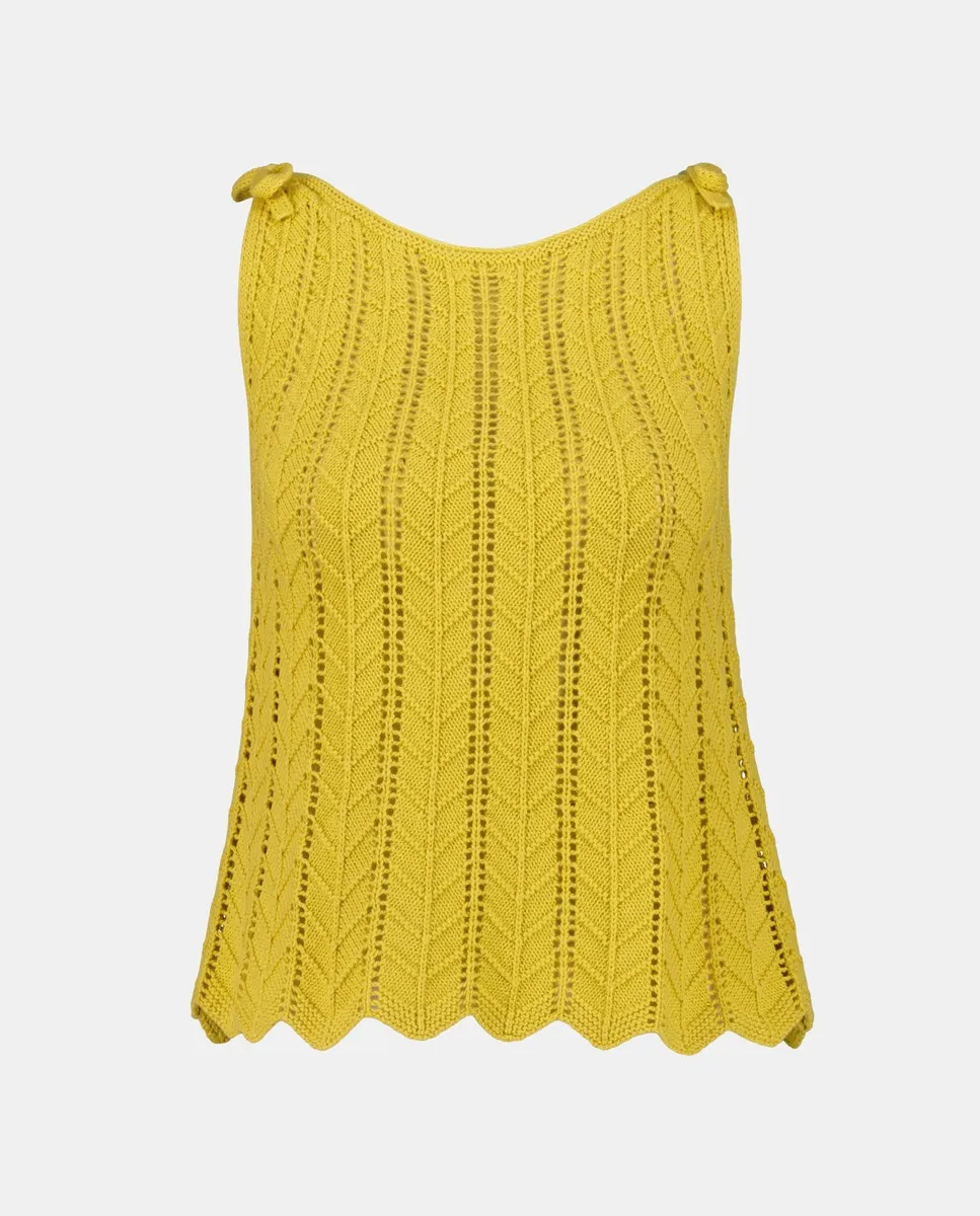 

Вязаный крючком женский топ с завязками на плечах Easy Wear, горчичный