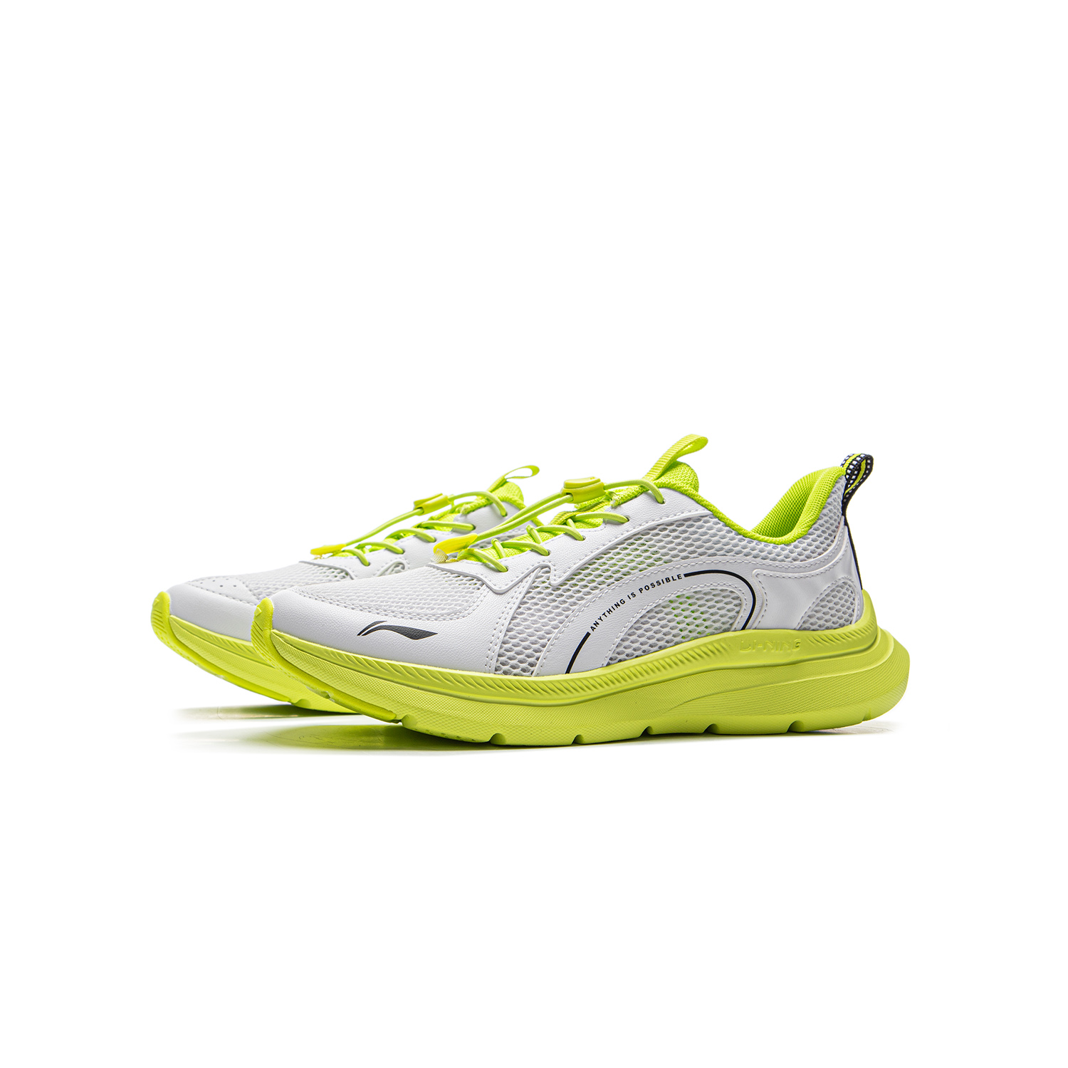 LINING YOUNG Кроссовки для бега Shock Absorbers Rebound Low top бело-желтые детские — фото 4