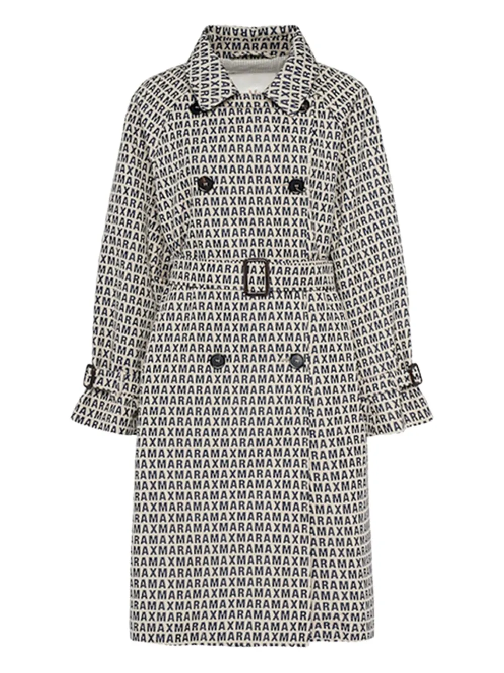 

Плащ с поясом и логотипом MAX MARA, белый