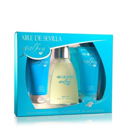 

Beauty Set Fresh Blue Edition: увлажняющий крем для тела, туалетная вода, отшелушивающий гель, Aire De Sevilla