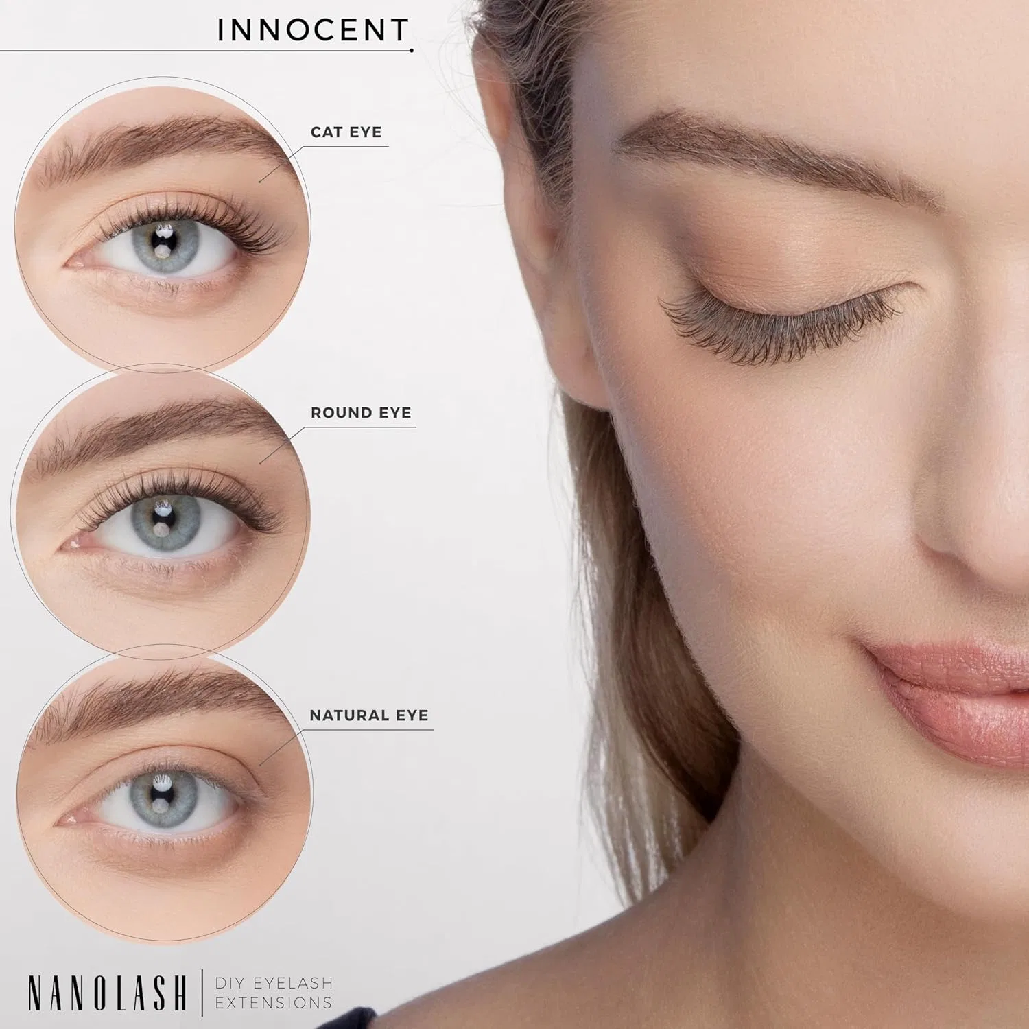 Пучковые ресницы «INNOCENT» для наращивания в домашних условиях от Nanolash, 36 шт. Nanolash, Black — фото 4