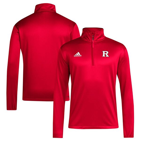Мужская красная толстовка quarter-zip rutgers scarlet knights 2024 coaches sideline Adidas