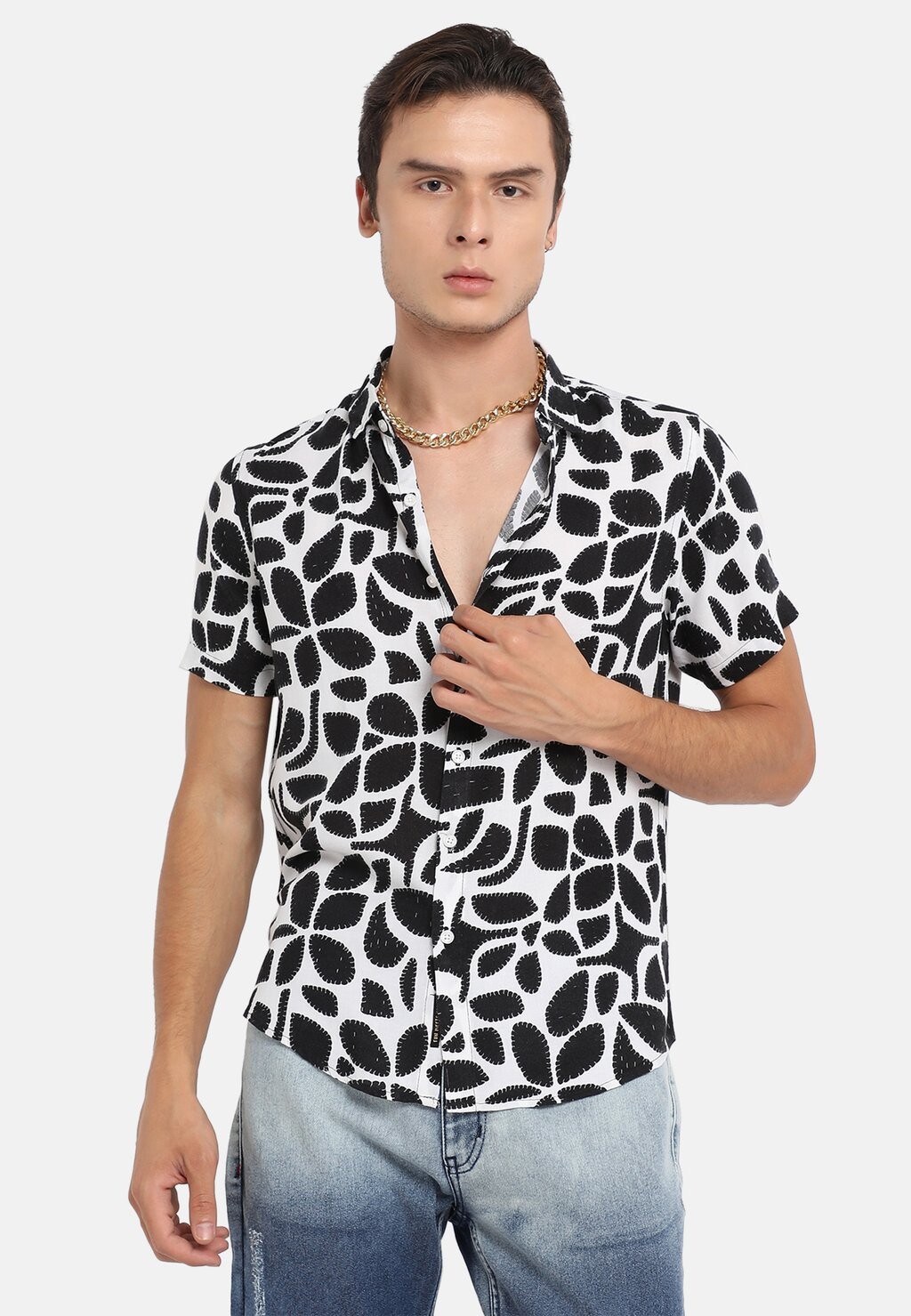 

Рубашка PRINTED HALF SLEEVE JOEL Campus Sutra, черный