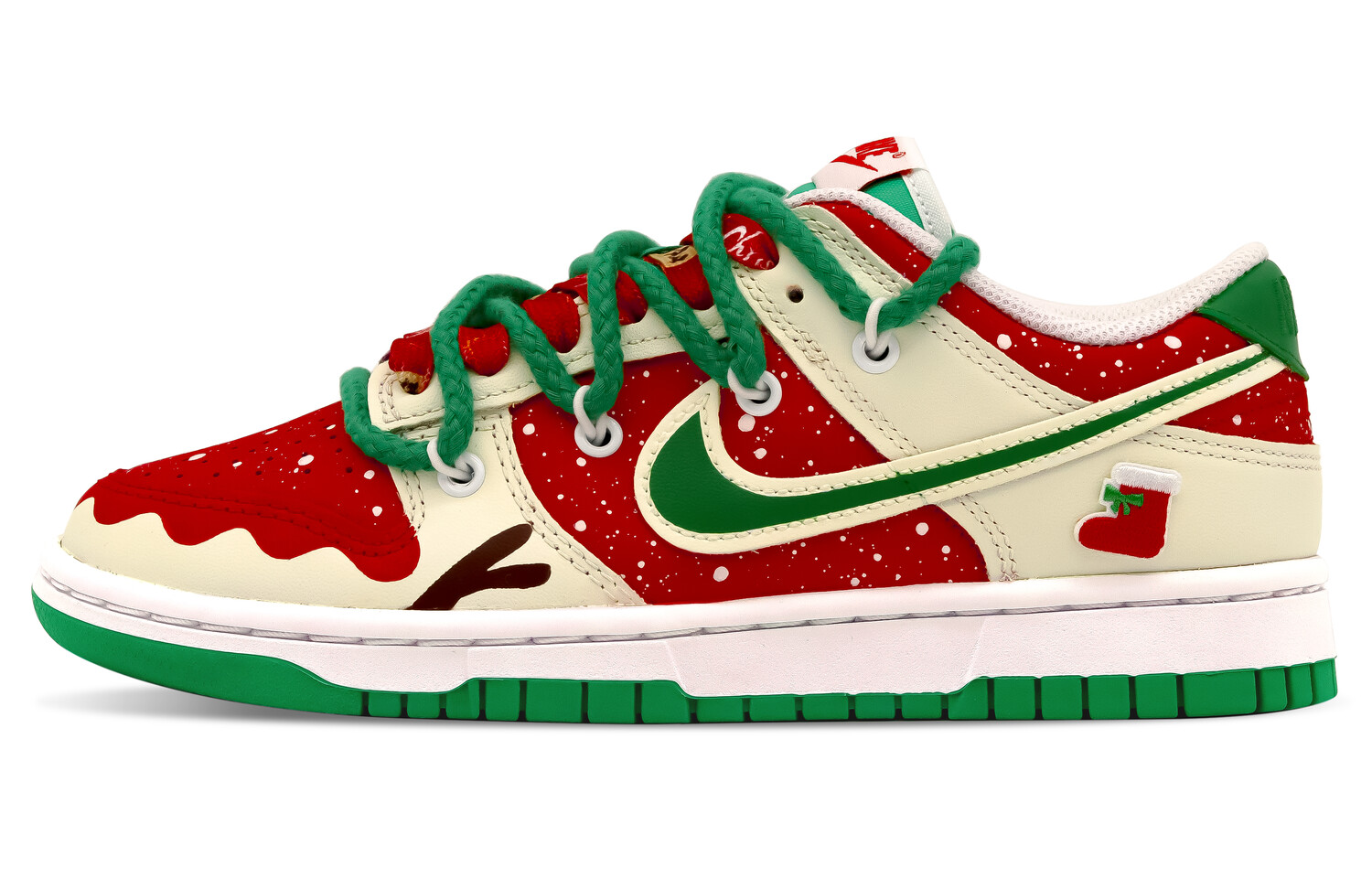 

Кроссовки Nike Dunk Skateboard Shoes Women's Low-Top Red/Green