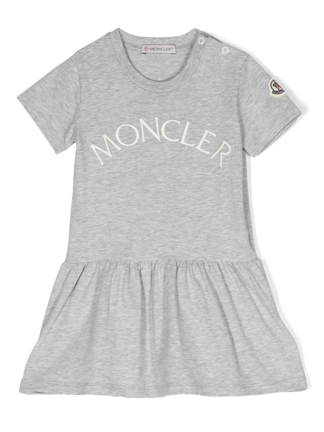 

Moncler Enfant платье с вышитым логотипом, серый