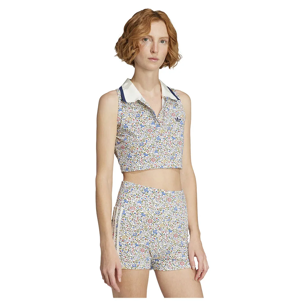 

Поло без рукавов adidas Originals X Liberty London Crop, белый