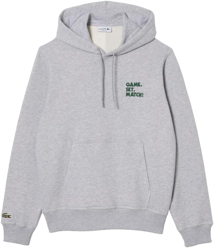

Толстовка Lacoste mens Relaxed Fit Sweater W/Hood and Graphics on Back, Appalachan Green