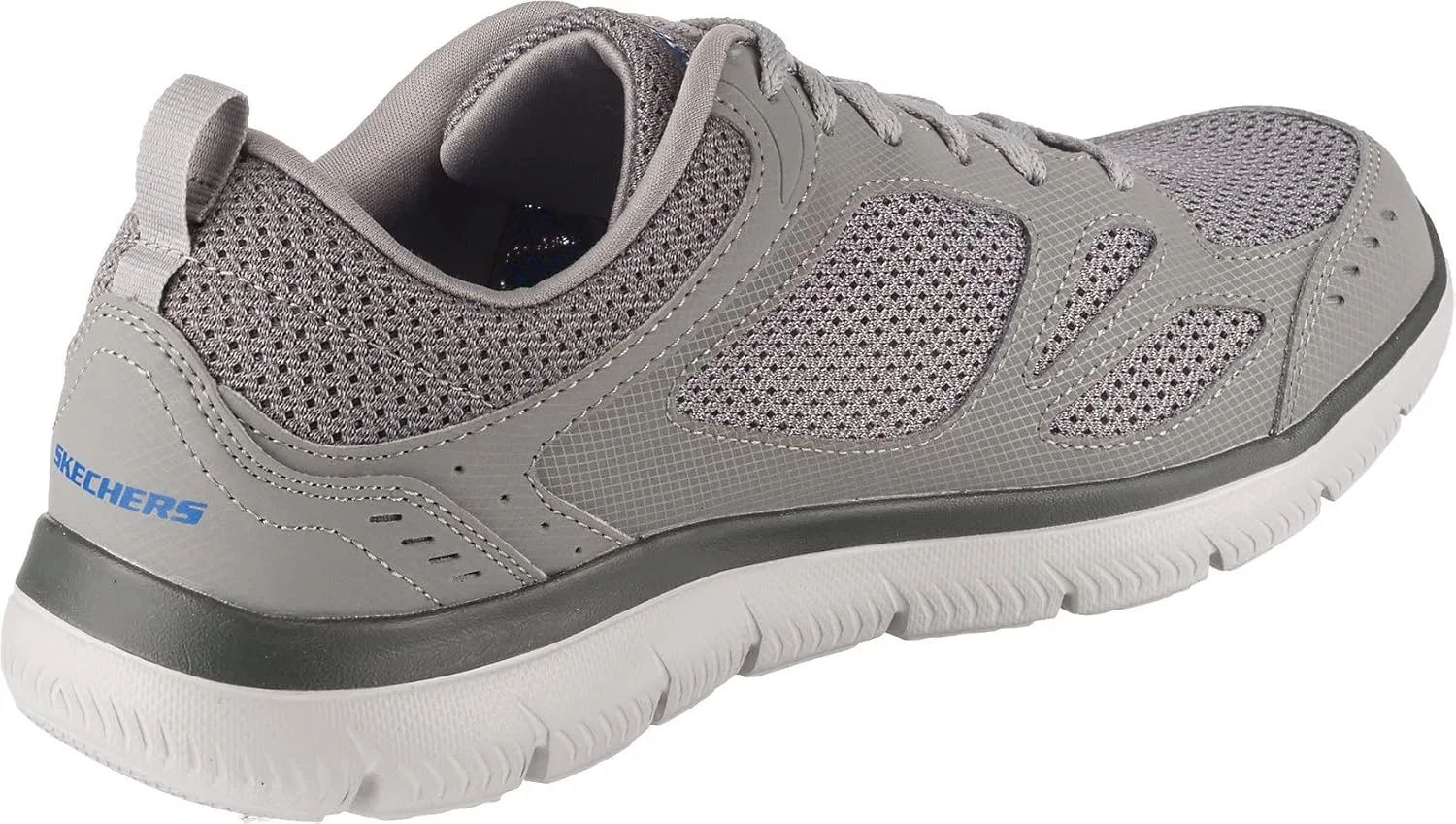 Мужские кроссовки Skechers Summits - South Rim для тренировок, спортивная обувь, Gray Leather Mesh Trim — фото 4