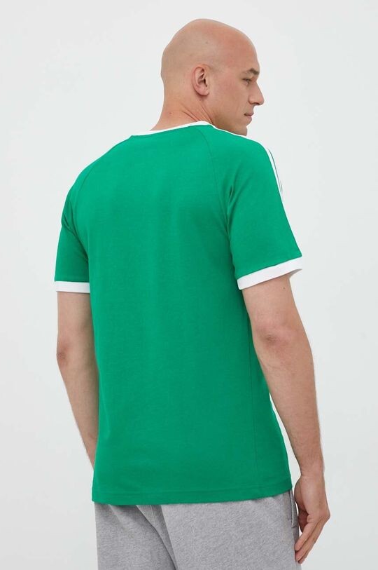 Хлопковая футболка Adicolor Classics с 3 полосками adidas Originals, зеленый — фото 3