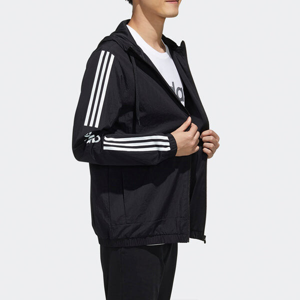 Куртка adidas neo Sports Loose Hooded Jacket Black, черный — фото 3