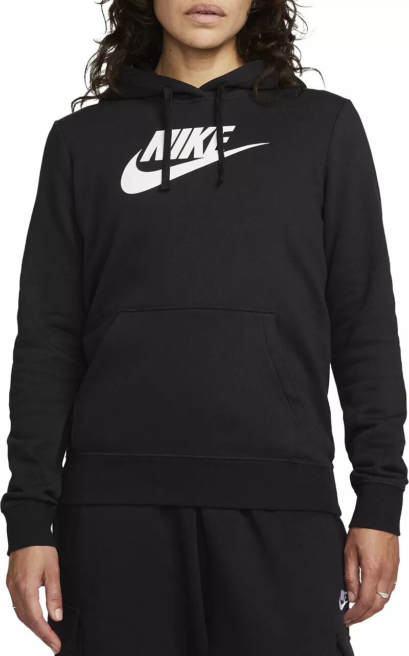 

Женский флисовый пуловер с логотипом Nike Sportswear Club с капюшоном, черный