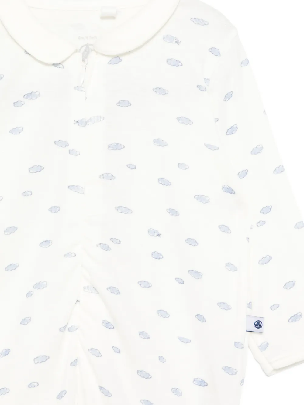 Пижама с принтом и воротником Питера Пэна Petit Bateau, белый — фото 3
