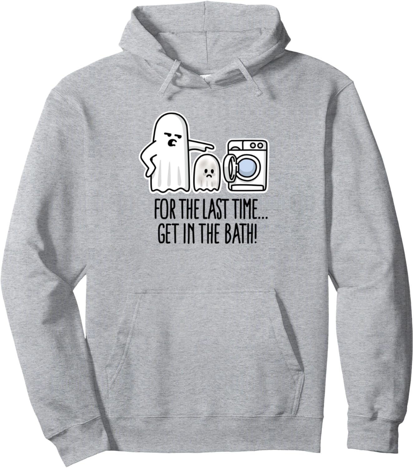 

В последний раз залезай в ванну! Забавная толстовка с привидениями на Хэллоуин Funny Ghost Bathroom Washing Machine Cartoon Gift Gift Ideas, серый