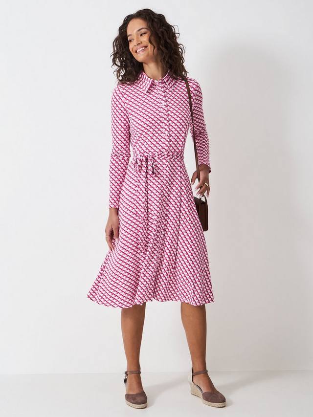 

Футлярное платье Emma Geometric Jersey с вискозой LENZING ECOVERO Crew Clothing, Dark Pink