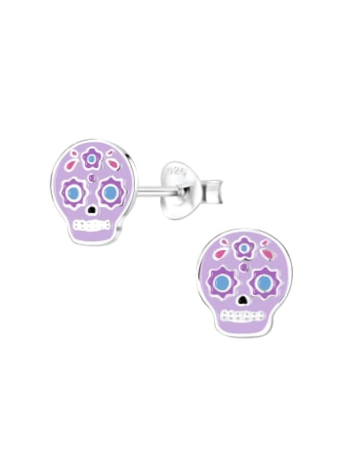 

Alexander York Серьги-гвоздики в виде черепов, фиолетовые, из серебра 925 пробы, комплект из 2 штук