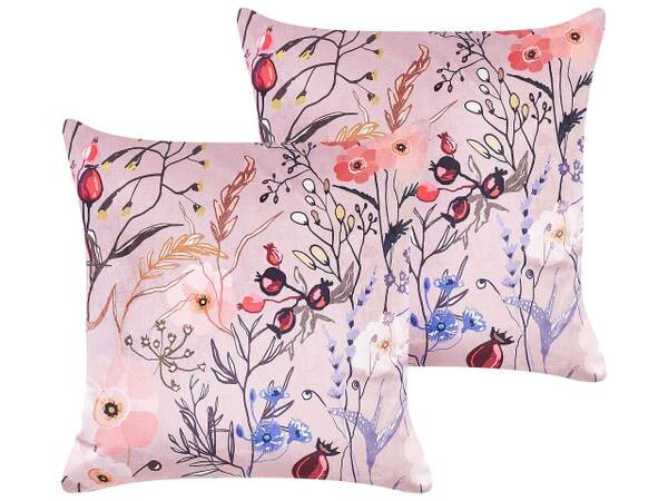 

Подушка Beliani 2 шт ANEMONES, 45x45x45 см цвет pink/violett/weiß