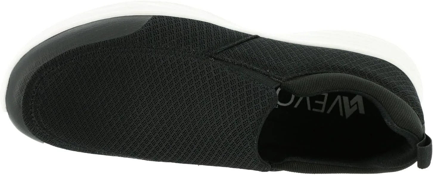 Мужские кроссовки Vevo Active Keystone Slip-On, дышащие, легкие, для ходьбы (доступны в широкой полноте), черно-белый — фото 3