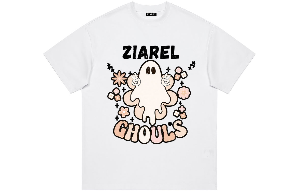 

Футболка Unisex Crew Neck Moderate Heavyweight ZIAREL, белый[soft flower ghost]