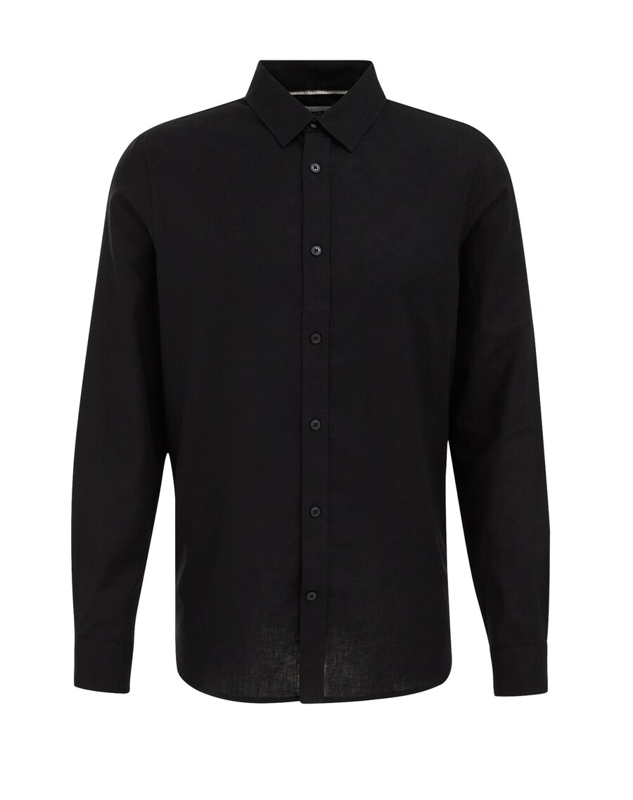 

Рубашка Slim Fit на пуговицах WE Fashion, черный