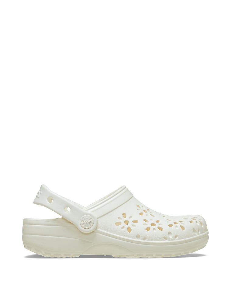 Классические сабо с цветочным вырезом Crocs, цвет chalk — фото 2