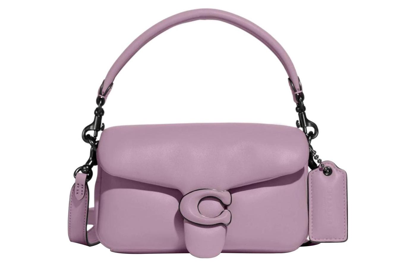

COACH Сумка-облако из полосатой кожи, сумка-подушка, сумка через плечо, сумка через плечо, женская светло-фиолетовая сумка