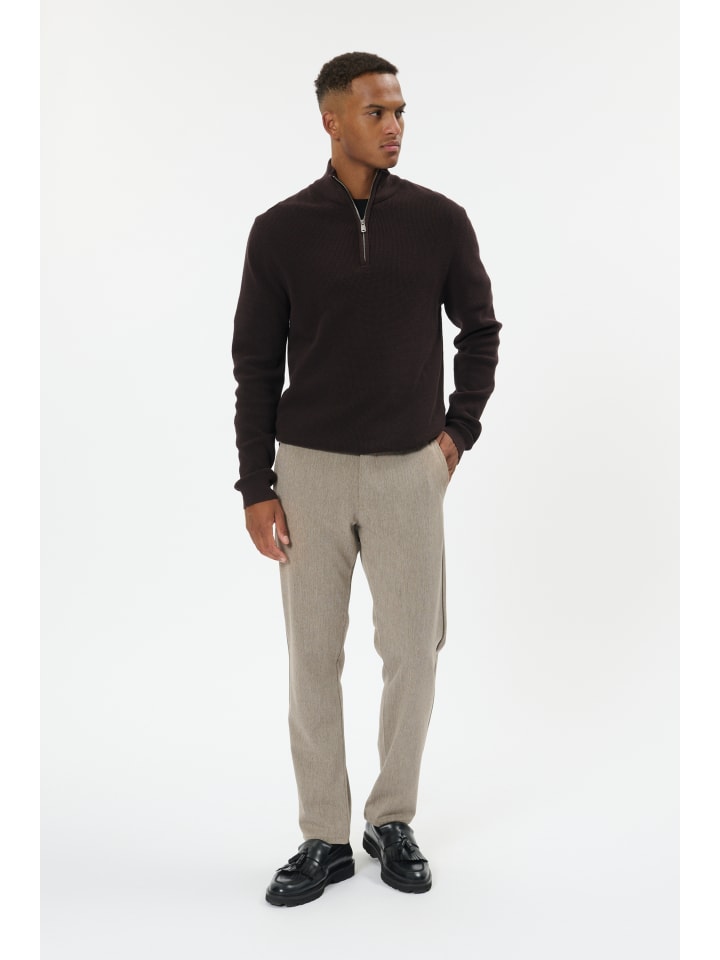 

Matinique Повседневные брюки MAPristu, прямой крой, светло-бежевый меланж