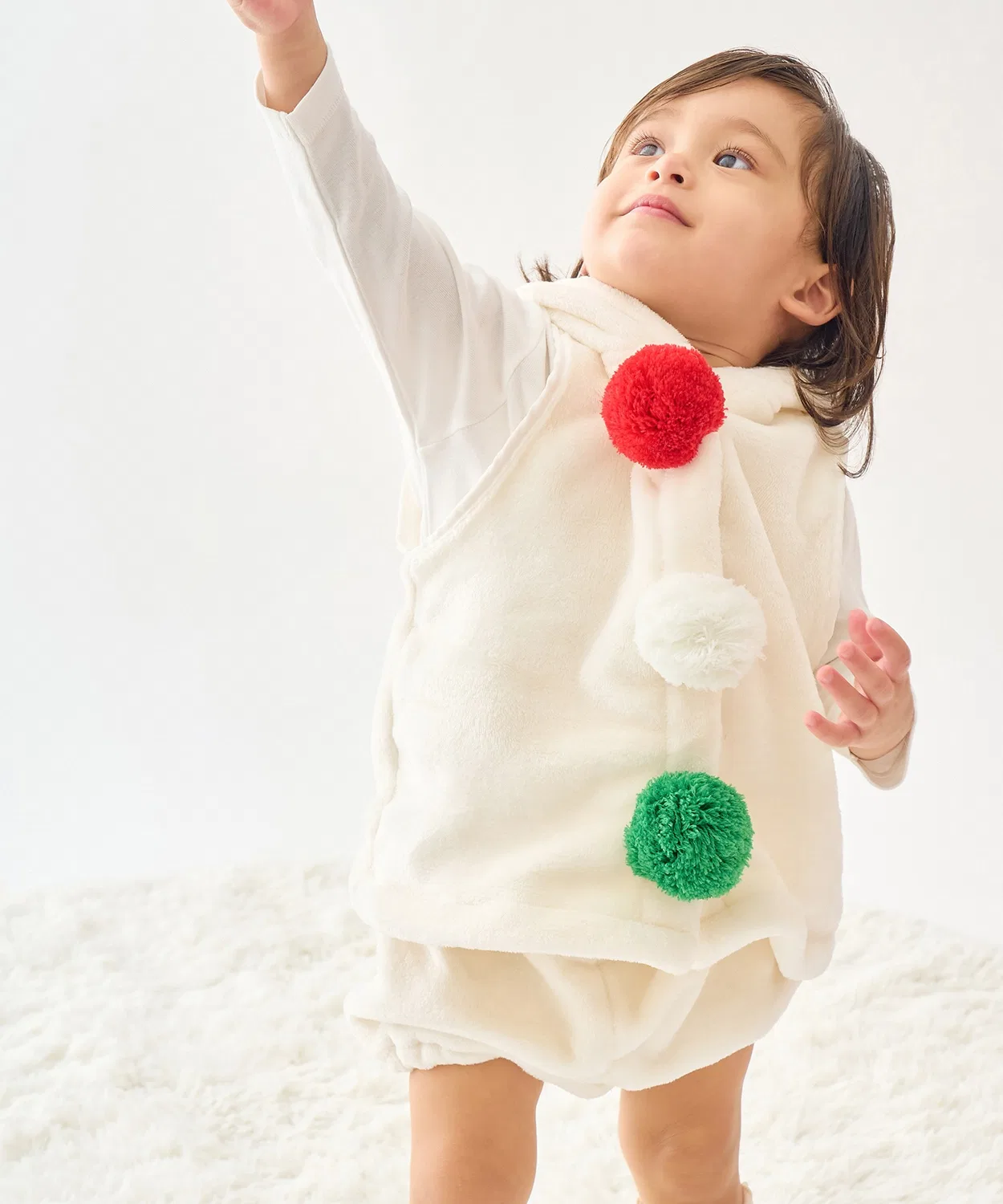 Костюм снеговика для детей X'mas Baby, набор футболка и шорты, кремовый