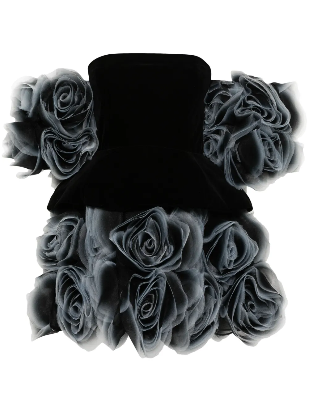 

Платье мини с цветочной аппликацией Ana Radu, черный