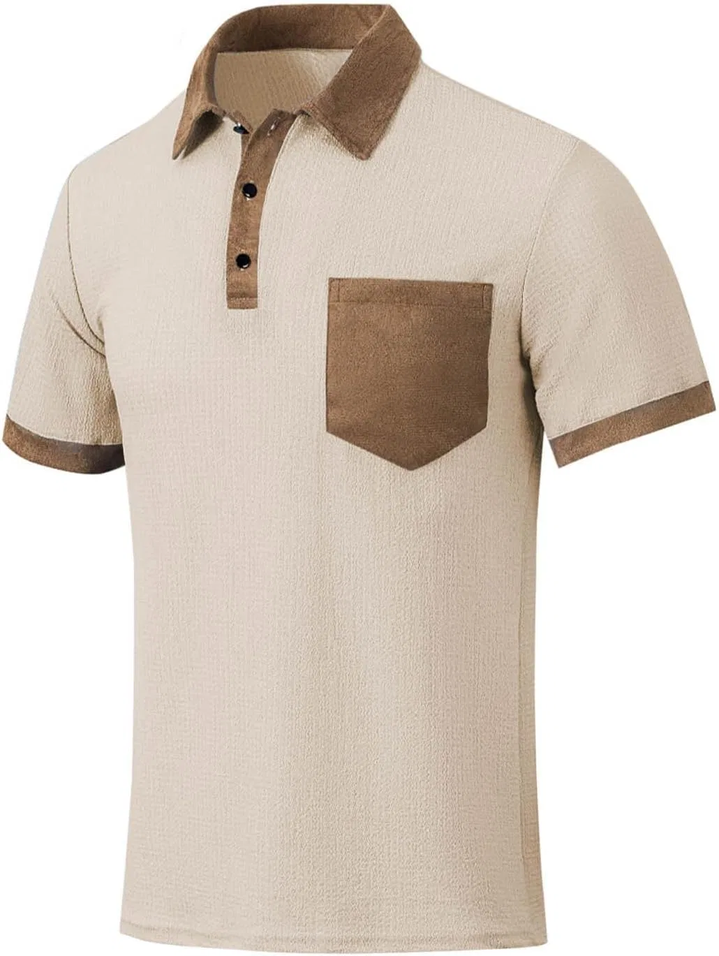 Футболка свободного кроя с воротником-стойкой и сетчатыми вставками, Generic, W-344 Khaki