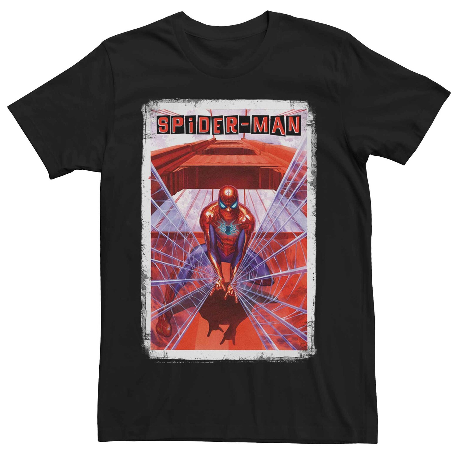 

Мужская футболка с паутиной на мосту Marvel Spider-Man Licensed Character