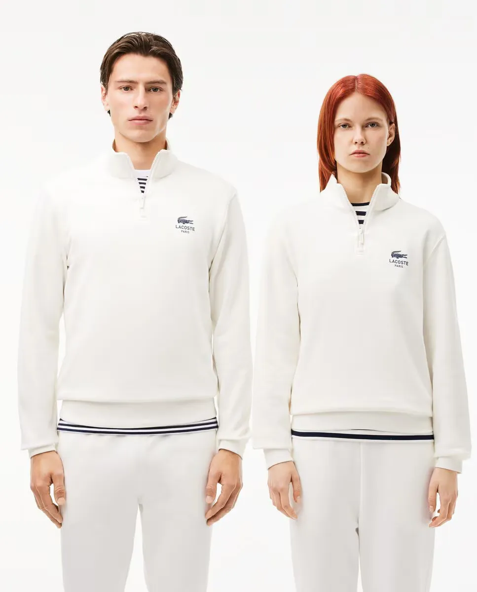

Толстовка на молнии с воротником унисекс Lacoste, белый
